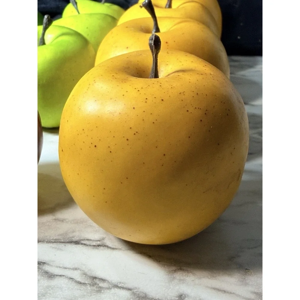 Set of 15 Faux Apples Realistic Decorative Fruit Green 3